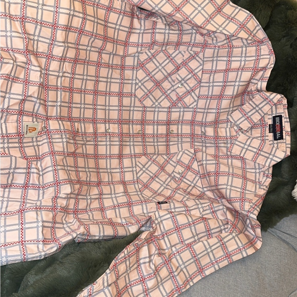 Men's FR Pink Plaid Pearl Snap Shirt